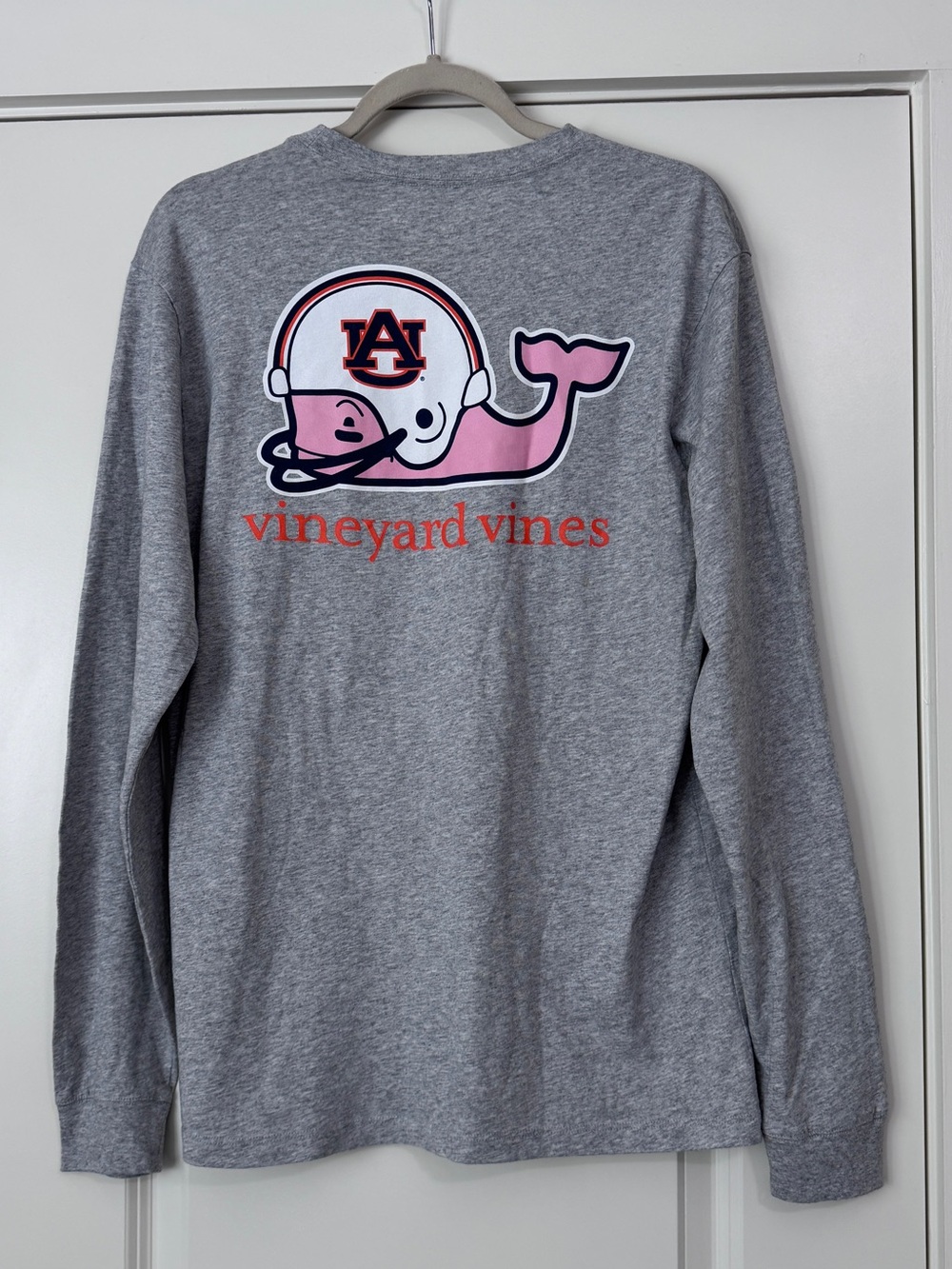 NEW Vineyard Vines Auburn University Small Long Sleeve Gray Whale T-Shirt - Picture 3 of 8